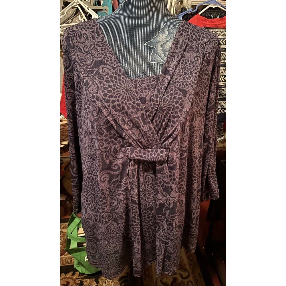 Croft & Barrow Size 3x Women’s Lined Blouse 50” Bust 28” Length Purple/Black